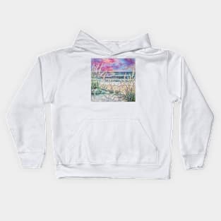 Sand dunes at sunset Kids Hoodie